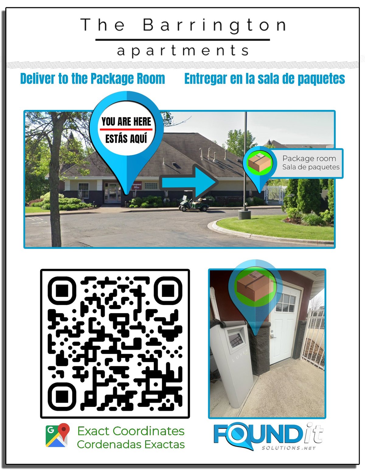 FOUNDit laminated office flyer for The Barrington